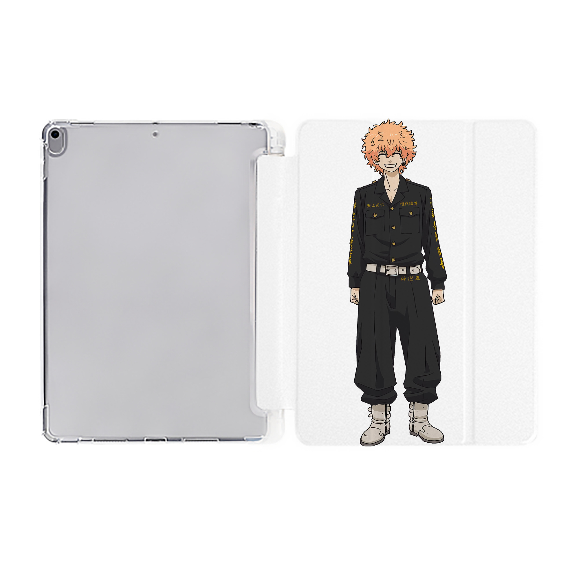 （画像用） 東京リベンジャーズ Tokyo Revengers IPad ケース ペン収納付き 三つ折りスタンド PUレザー×シリコン 対応機種9.5/10.5/10.9インチ